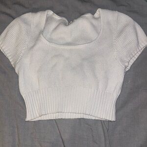 White Knit Croptop